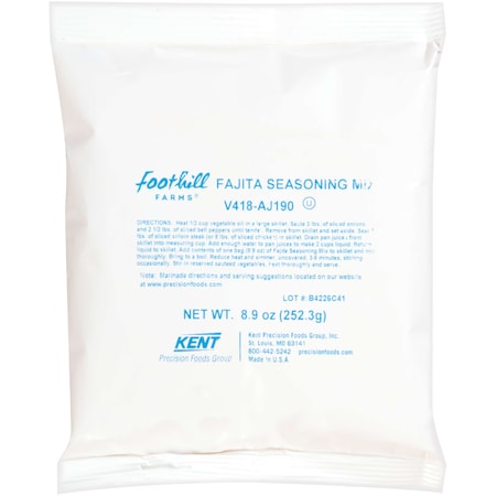 Foothill Farms Trans Fajita & Marinade Seasoning Mix 8.9 oz. Packet, PK6 V418-AJ190